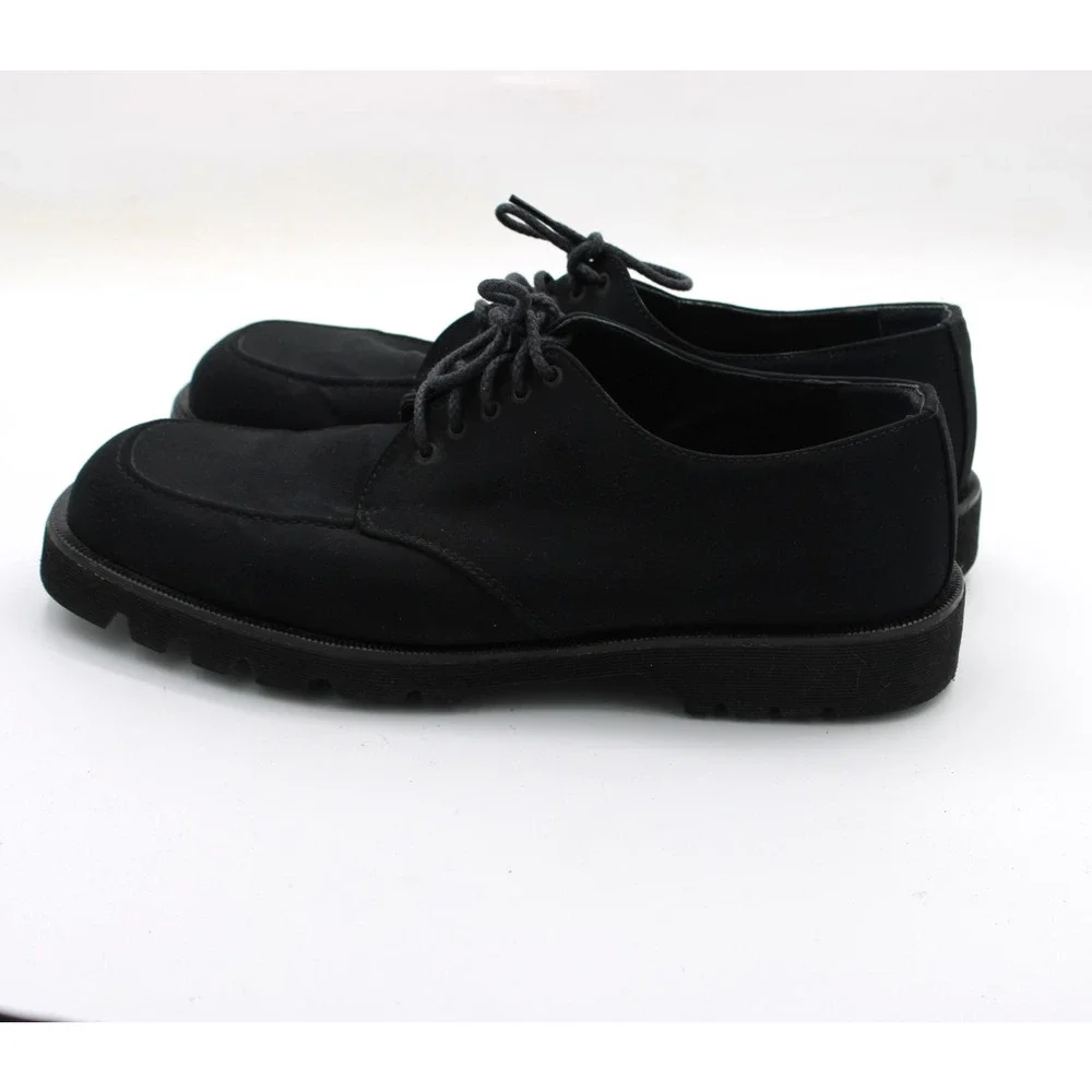 DONALD J. PLINER Men's size 12M Black Suede Oxfords Dress Shoes made‎ in Italy